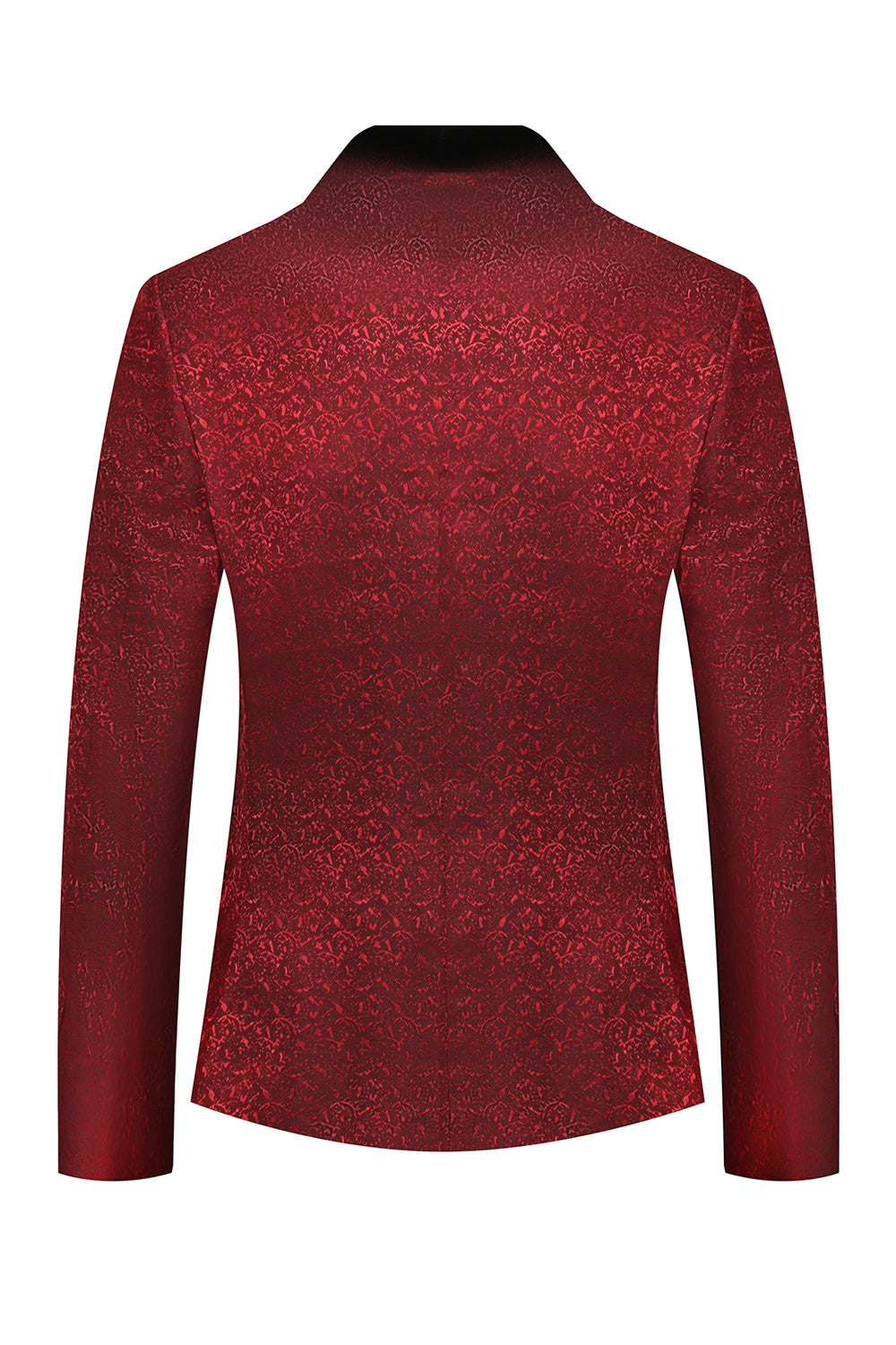 Rød Jacquard 2 Piece Menns Prom Drakter