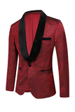 Rød Jacquard 2 Piece Menns Prom Drakter