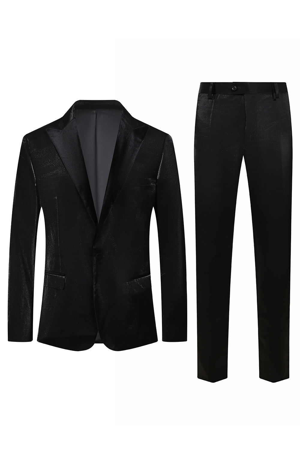 Black Peak Lapel 2 Piece Menn Velvet Prom Suits