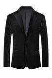 Black Peak Lapel 2 Piece Menn Velvet Prom Suits