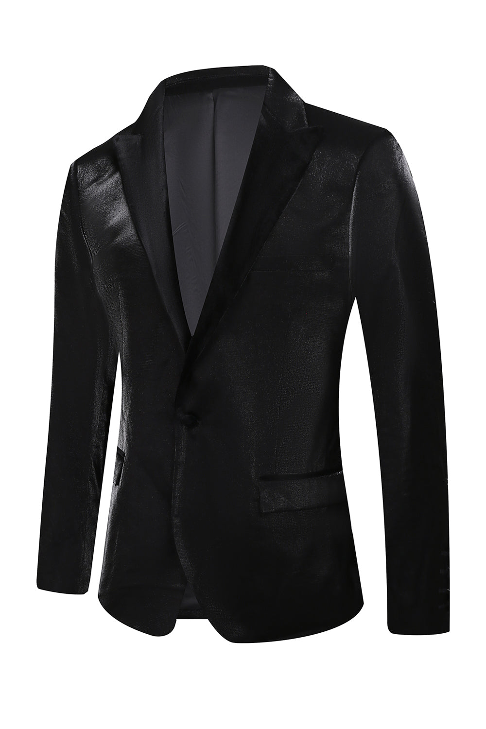 Black Peak Lapel 2 Piece Menn Velvet Prom Suits