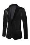 Black Peak Lapel 2 Piece Menn Velvet Prom Suits
