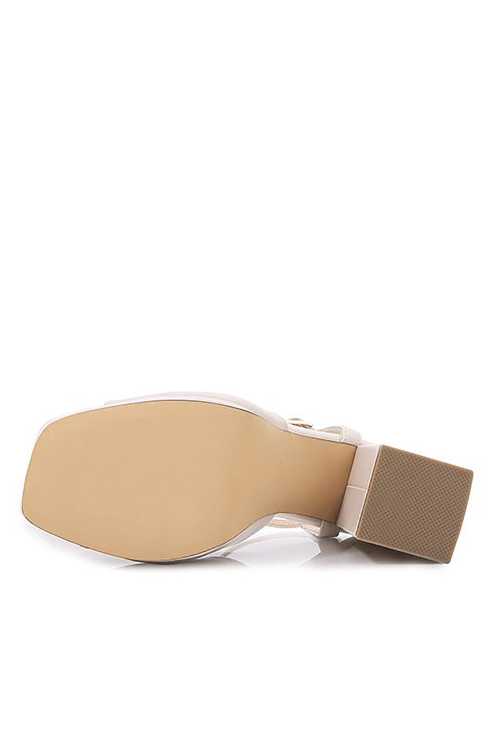 Ivory Chunky Heeled Ankel Strap Platform Sandal