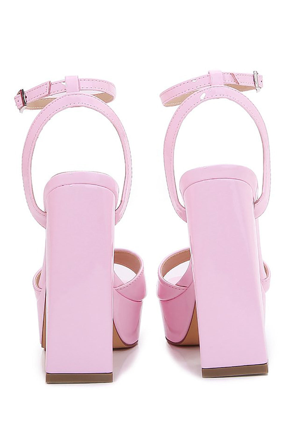 Ivory Chunky Heeled Ankel Strap Platform Sandal