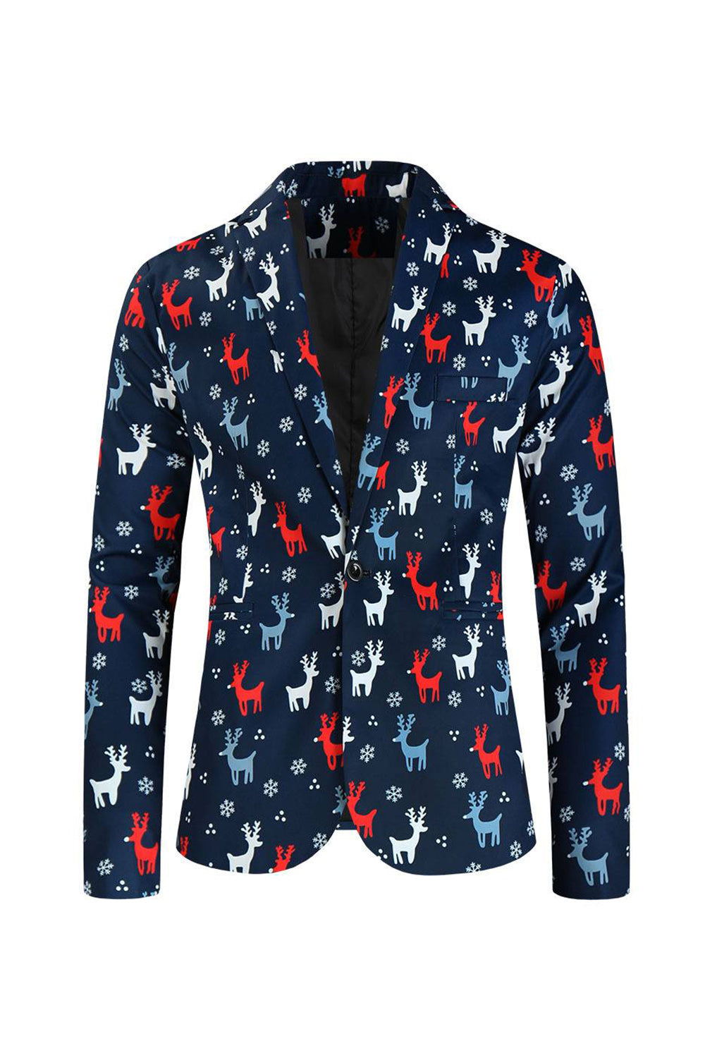 Hakket jakke En knapp Elg Mørkeblå juledresser for menn