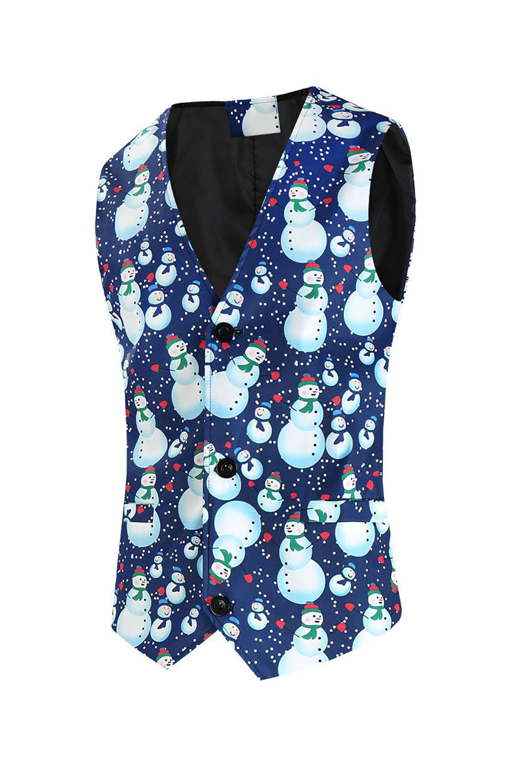 Hakket lapel en knapp blå snømann trykt menns dresser