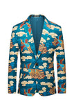 Blue Crane Jacquard hakket jakke menn blazer