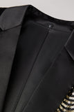 Glitrende svart og gyldne paljetter Lappeteppe menn Blazer
