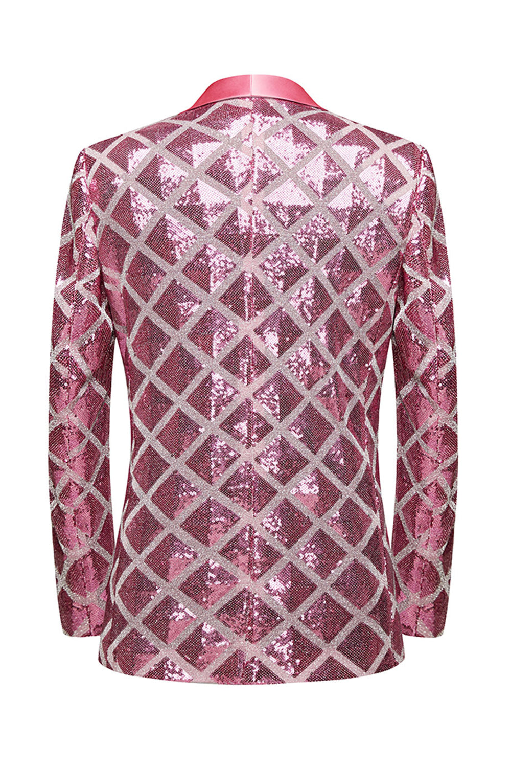 Sjal Lapel En knapp Rød paljetter Prom Blazer for menn