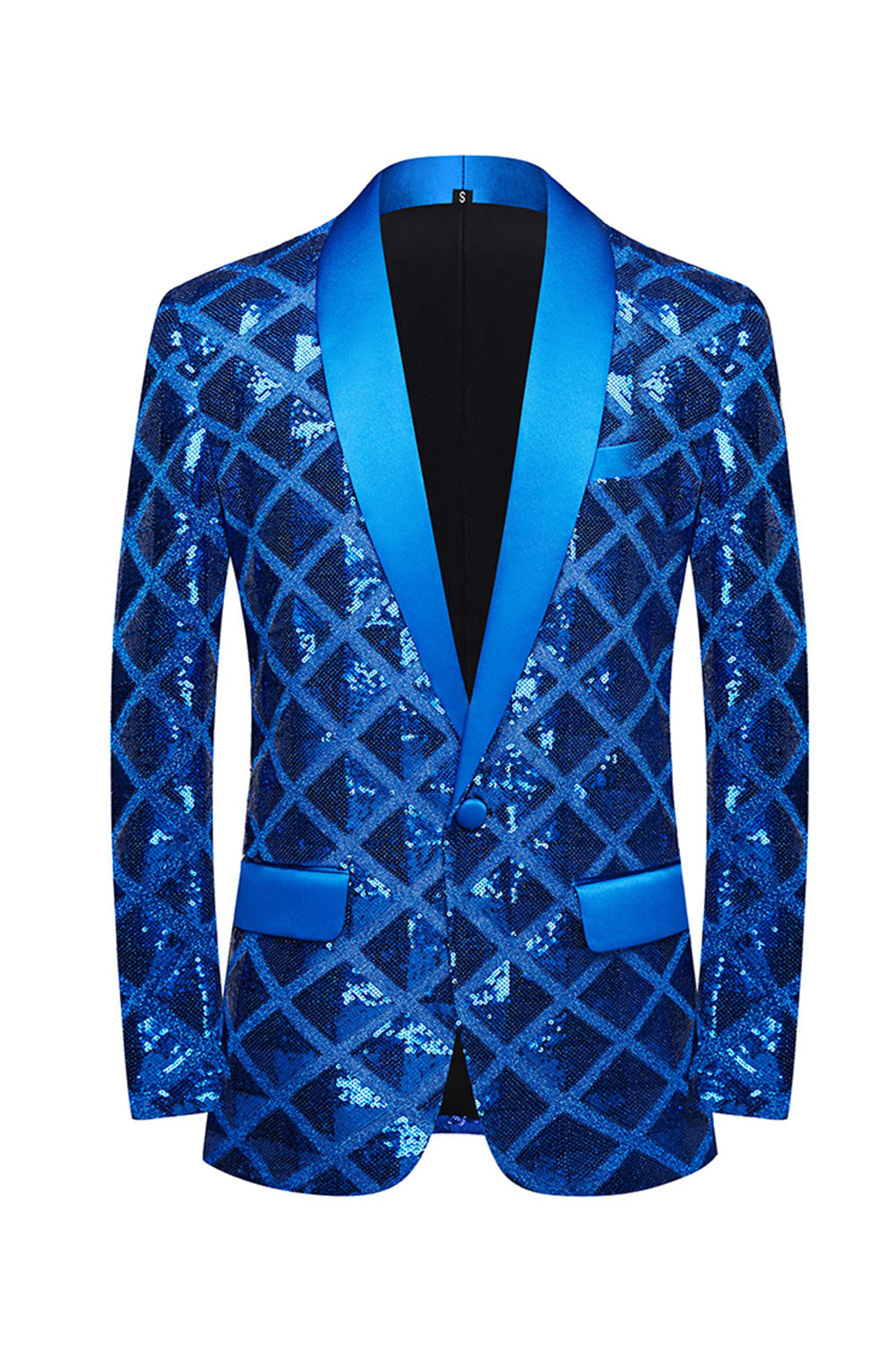 Sjal Lapel En knapp Rød paljetter Prom Blazer for menn