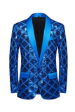 Sjal Lapel En knapp Rød paljetter Prom Blazer for menn