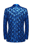 Sjal Lapel En knapp Rød paljetter Prom Blazer for menn