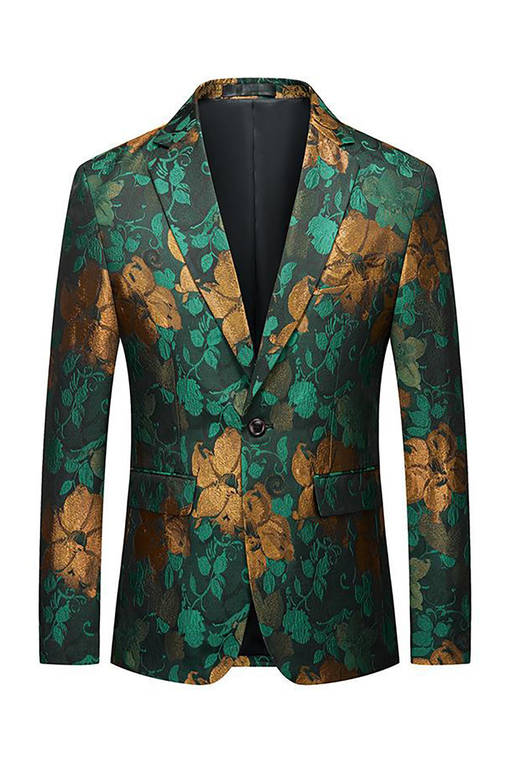 Grønn Jacquard hakket lapel menn Prom Blazer