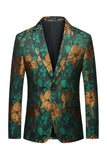Grønn Jacquard hakket lapel menn Prom Blazer