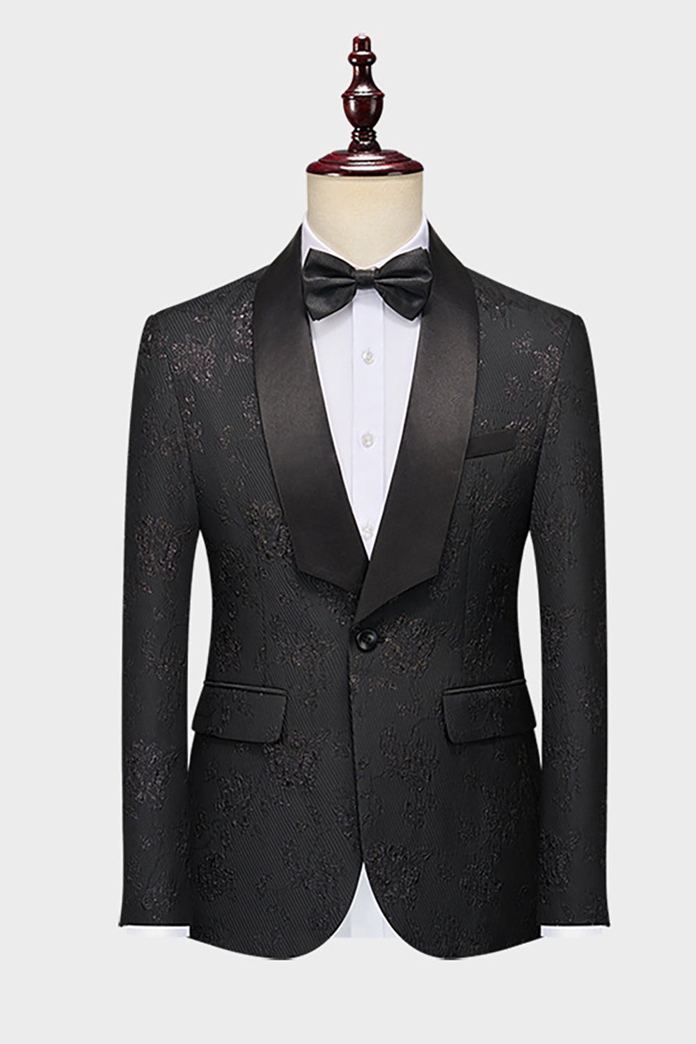 Royal Blue Shawl Lapel Jacquard 2 stykker Menn Drakter