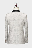 Royal Blue Shawl Lapel Jacquard 2 stykker Menn Drakter