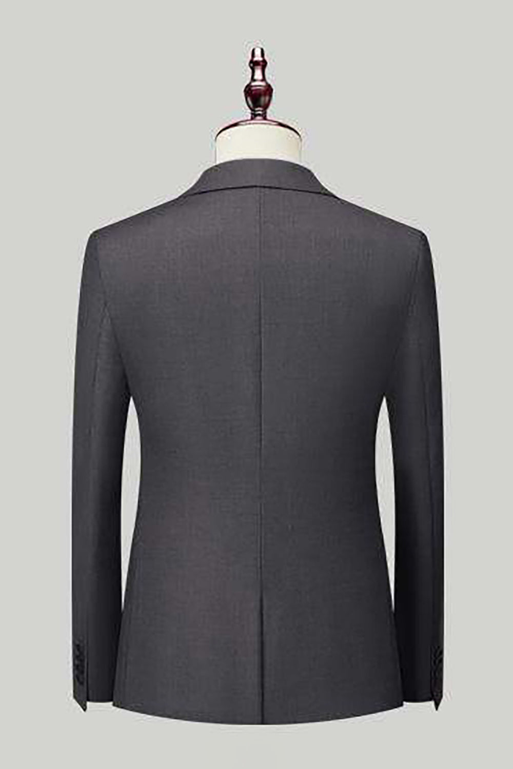 Svart grå 3 stykke peak lapel en knapp herredrakter