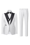 Svart grå 3 stykke peak lapel en knapp herredrakter