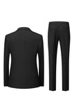 Navy Pinstriped Peak Lapel 3 Piece menns formelle dresser