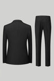 Black Peak Lapel 3 Piece Menn Suits