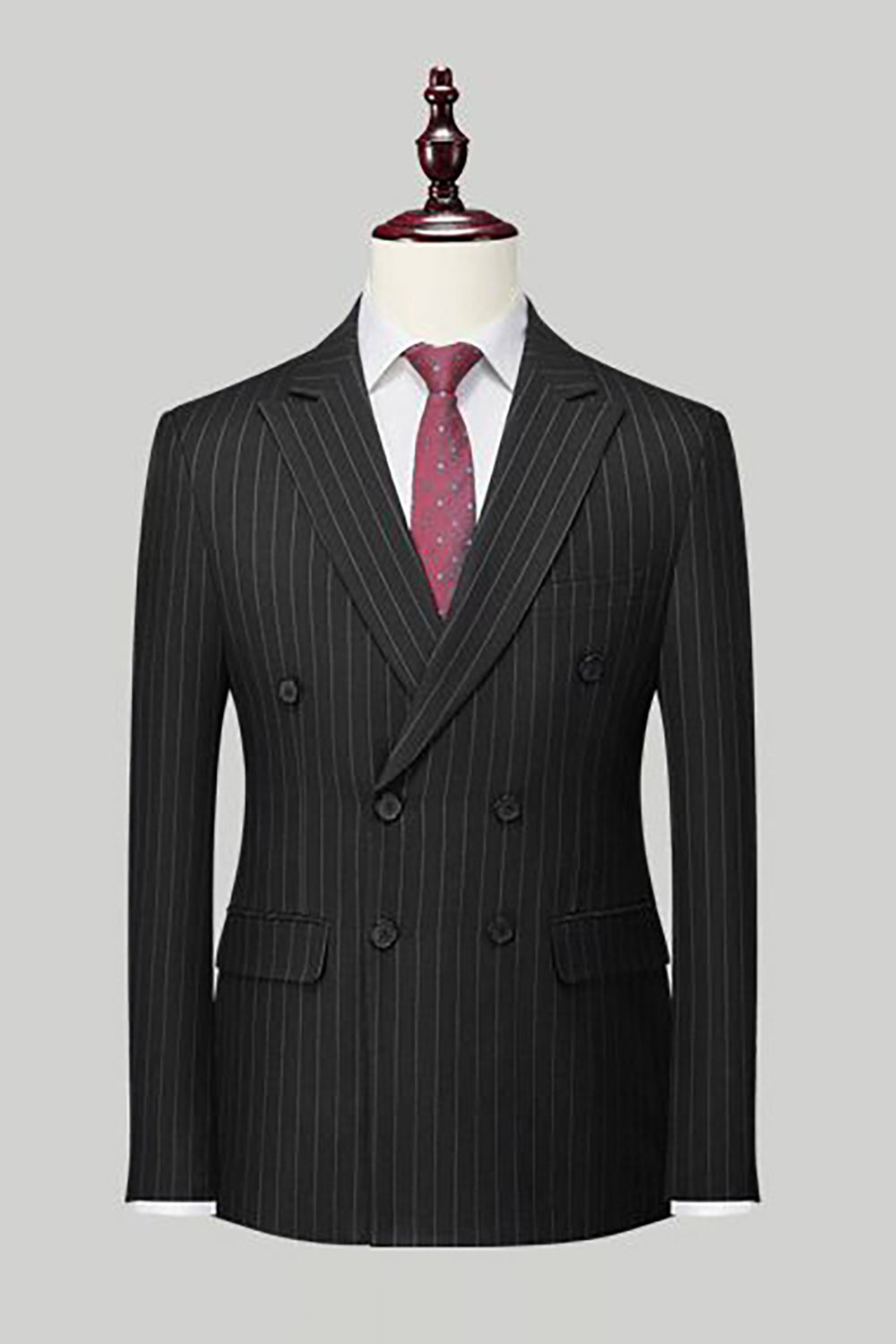 Black Peak Lapel 3 Piece Menn Suits