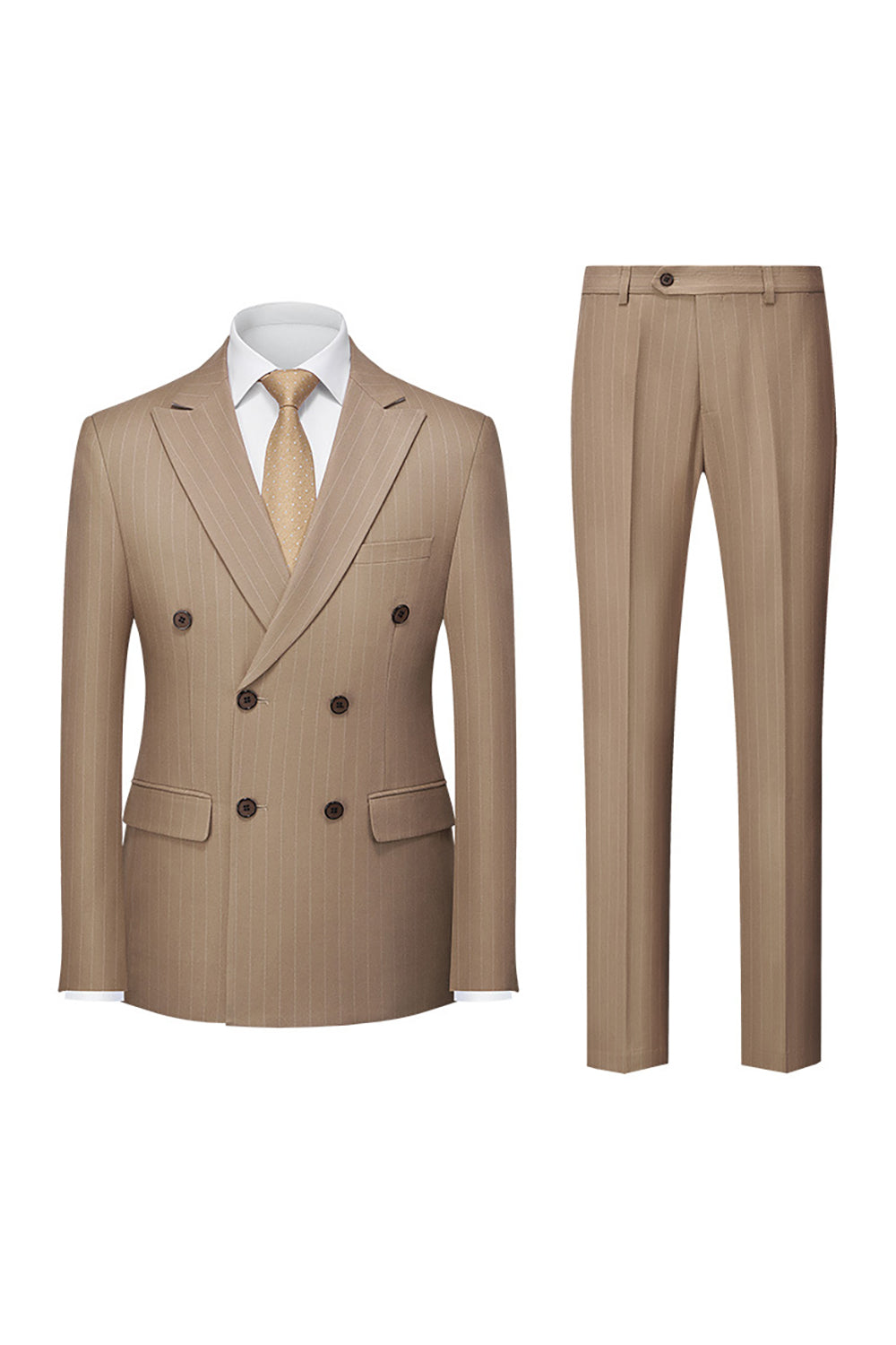 Navy Pinstriped Peak Lapel 3 Piece menns formelle dresser