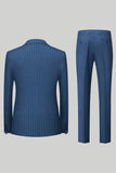 Black Peak Lapel 3 Piece Menn Suits