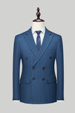 Black Peak Lapel 3 Piece Menn Suits