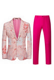 Lys rosa jacquard 2 stykke hakket lapel menns prom dresser