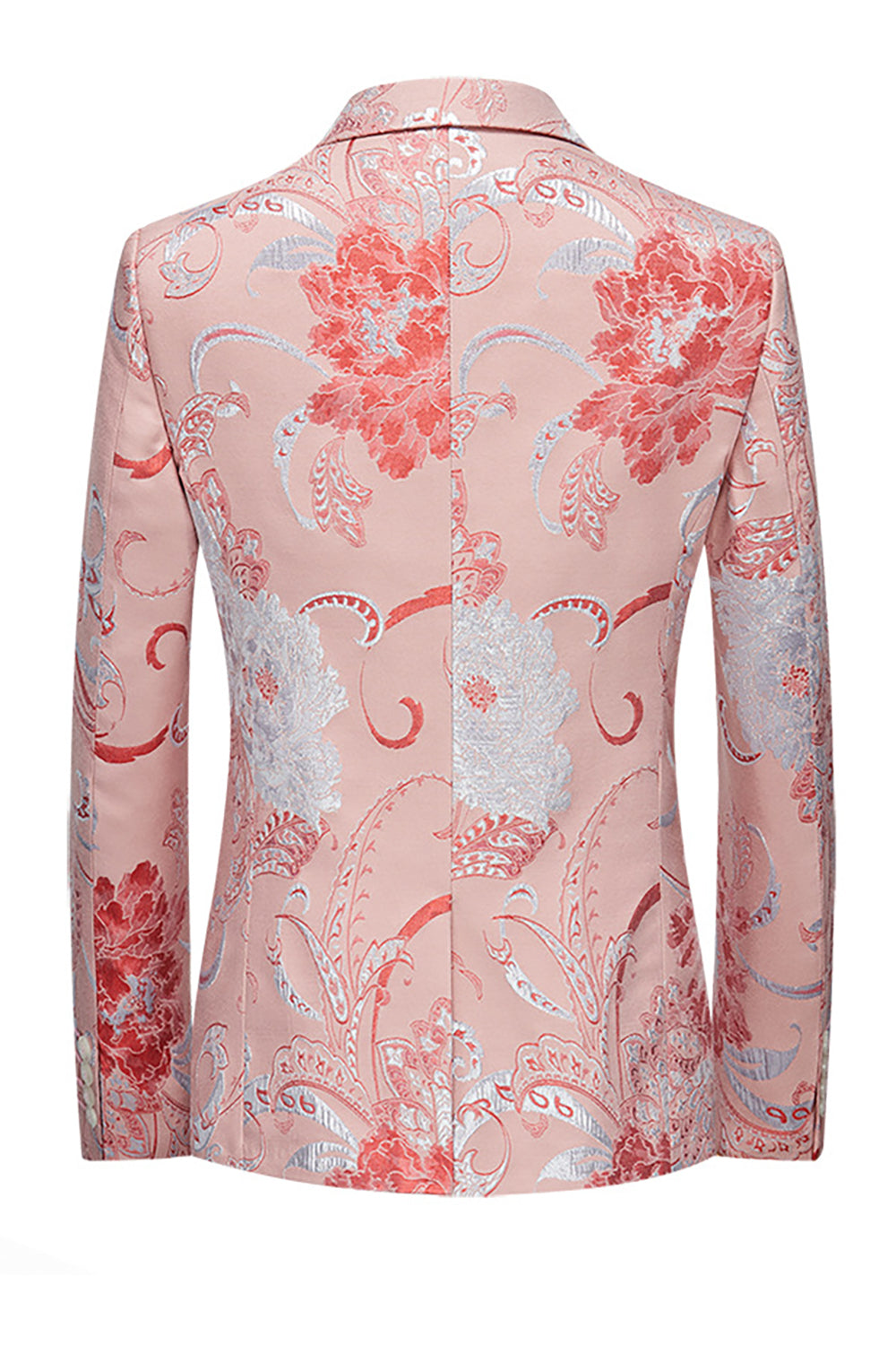 Lys rosa jacquard 2 stykke hakket lapel menns prom dresser