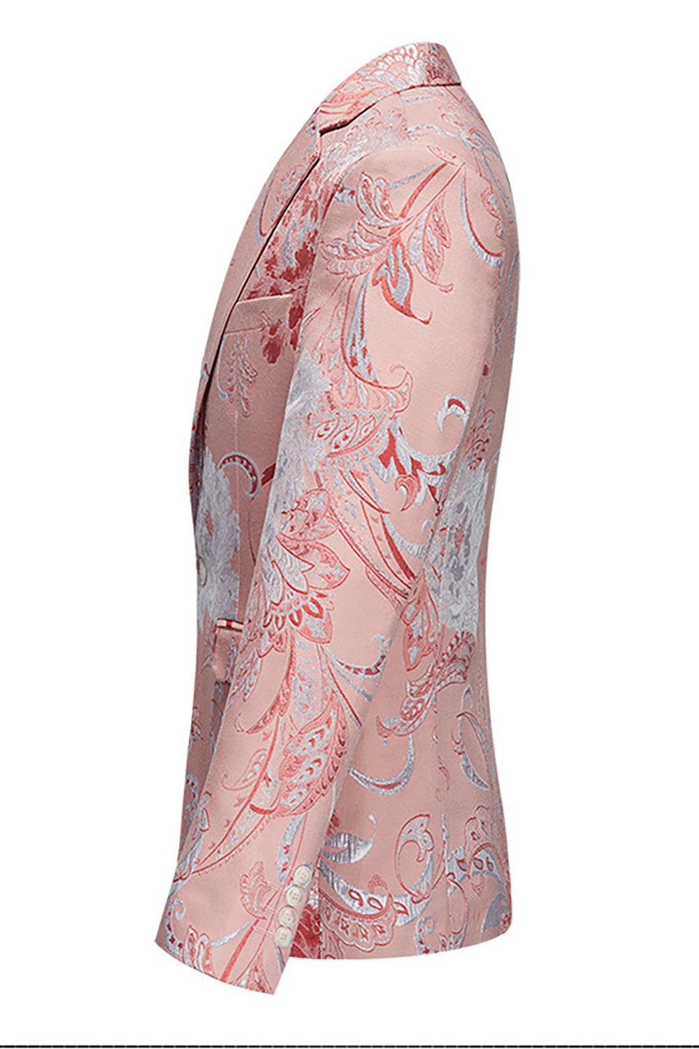 Lys rosa jacquard 2 stykke hakket lapel menns prom dresser
