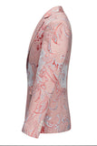 Lys rosa jacquard 2 stykke hakket lapel menns prom dresser