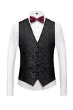 Svart 3 Piece Jacquard Shawl Lapel Menns Prom Suits