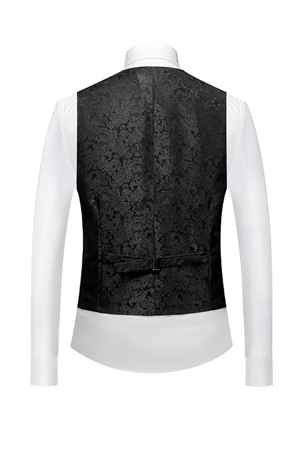 Svart 3 Piece Jacquard Shawl Lapel Menns Prom Suits