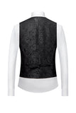 Svart 3 Piece Jacquard Shawl Lapel Menns Prom Suits