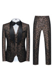 Lyseblå jacquard jacquard 3-delt balldrakt for menn