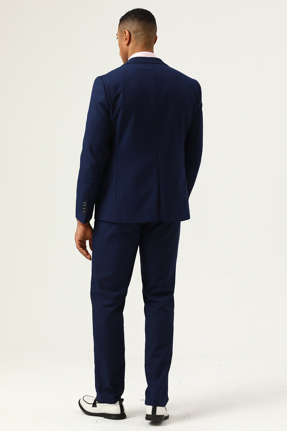 3 stk Navy Blue Slim Fit Casual smoking dresser