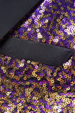 Ombre Paljetter Lilla Menn 2 Stykke Slank Passform Hakket Lapel Homecoming Dresser