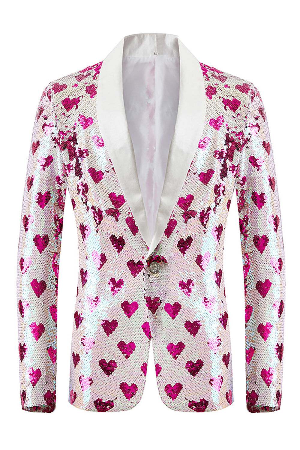 Rosa paljetter Shawl Lapel Herre Blazer