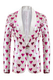 Rosa paljetter Shawl Lapel Herre Blazer