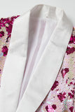 Rosa paljetter Shawl Lapel Herre Blazer