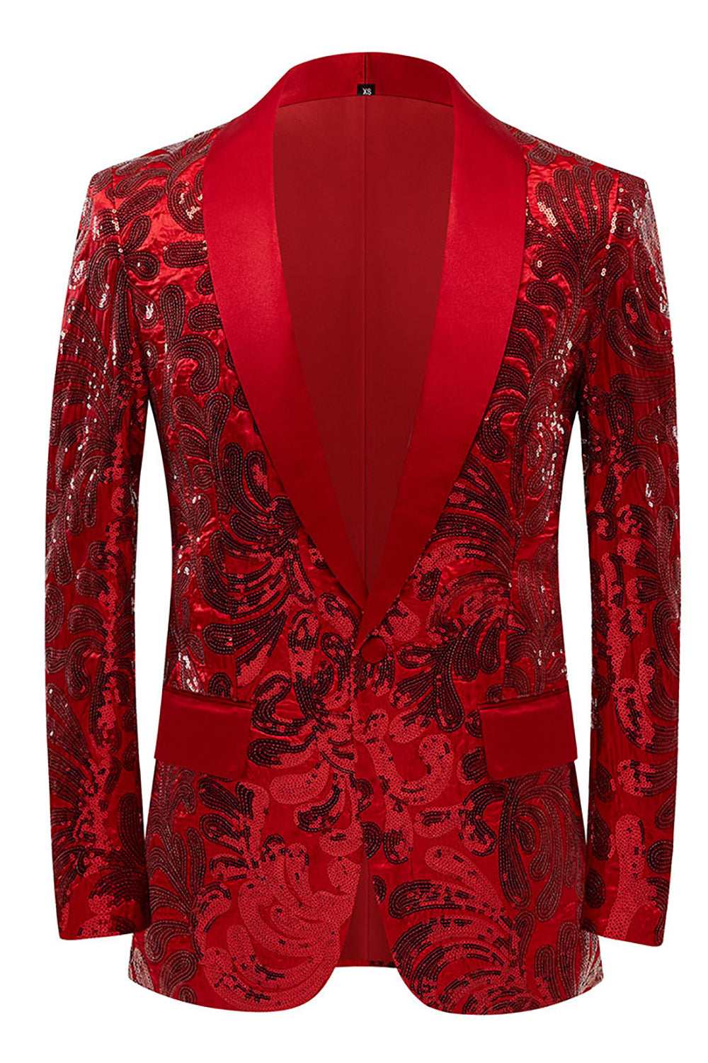Glitter Røde Paljetter Herre Blazer
