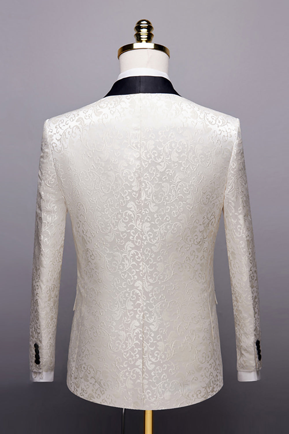 hvit sjal lapel jacquard prom menns 2 stk dresser
