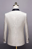 hvit sjal lapel jacquard prom menns 2 stk dresser