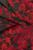 rød hakket lapel jacquard prom blazer