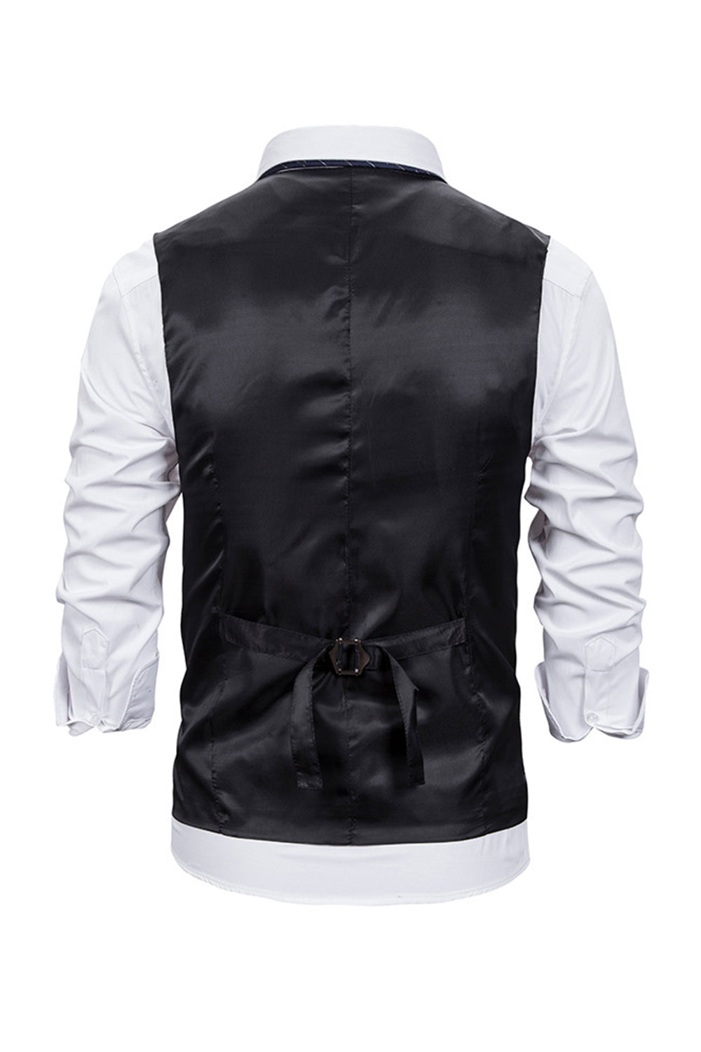 V Neck Single Breasted menns grå casual vest