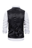 V Neck Single Breasted menns grå casual vest