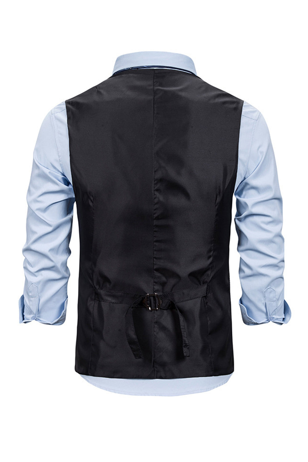 V Neck Single Breasted menns grå casual vest
