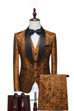 Hvit Jacquard Shawl Lapel 3 stykker menns dresser