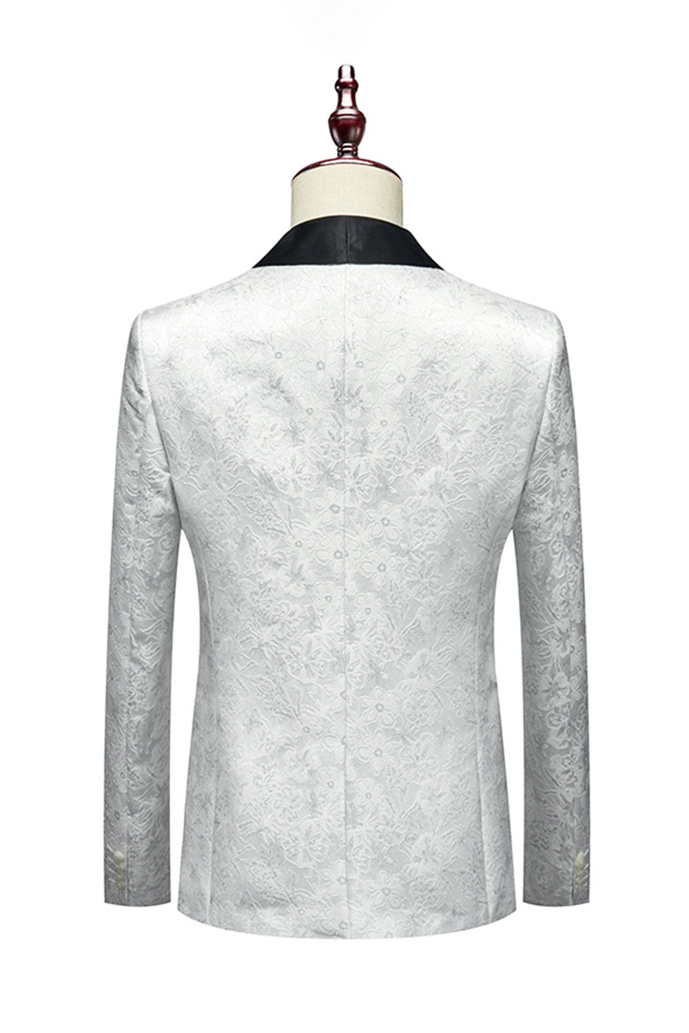 Hvit Jacquard Shawl Lapel 3 stykker menns dresser